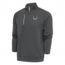 Кофта на короткой молнии Las Vegas Raiders Antigua Team Logo Throwback Generation - Charcoal