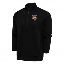 Кофта с длинным рукавом на короткой молнии Baltimore Ravens Antigua Team Logo Throwback Generation- Black