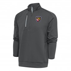 Кофта с длинным рукавом на короткой молнии Baltimore Ravens Antigua Team Logo Throwback Generation- Charcoal