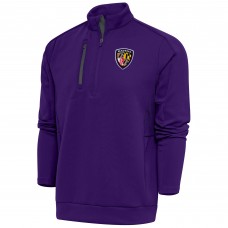 Кофта с длинным рукавом на короткой молнии Baltimore Ravens Antigua Team Logo Throwback Generation- Purple