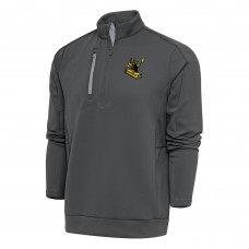Pittsburgh Steelers Antigua Charcoal Team Logo Throwback Generation Quarter-Zip Pullover Top