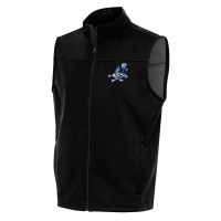 Dallas Cowboys Antigua Team Logo Throwback Links Golf Full-Zip Vest - Black