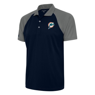 Поло Miami Dolphins Antigua Team Logo Throwback Nova - Navy/Steel