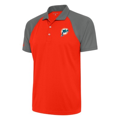 Поло Miami Dolphins Antigua Team Logo Throwback Nova - Orange/Steel