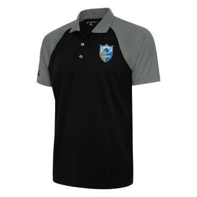 Поло Los Angeles Chargers Antigua Team Logo Throwback Nova - Black/Steel