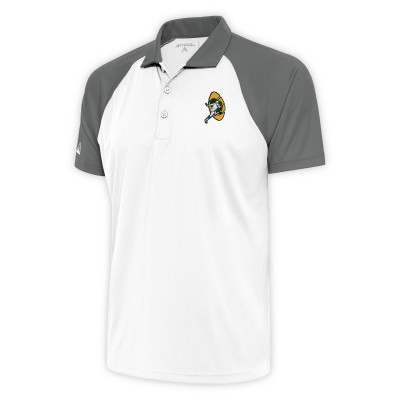 Поло Green Bay Packers Antigua Team Logo Throwback Nova - White/Steel