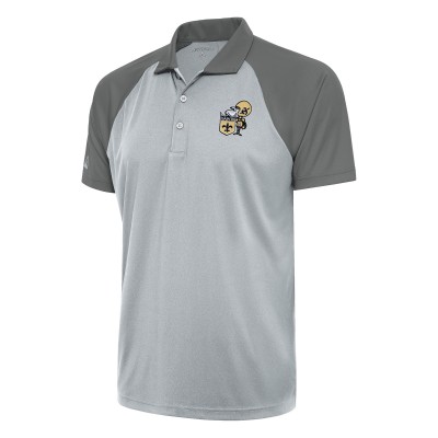 Поло New Orleans Saints Antigua Silver/Steel Team Logo Throwback Nova