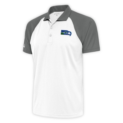Поло Seattle Seahawks Antigua Team Logo Throwback Nova - White/Steel