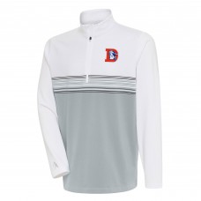 Кофта с длинным рукавом на короткой молнии Denver Broncos Antigua Team Logo Throwback Pace- White