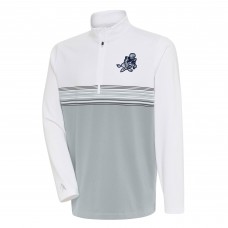 Кофта с длинным рукавом на короткой молнии Dallas Cowboys Antigua Team Logo Throwback Pace- White