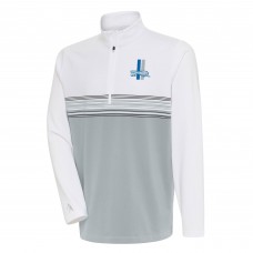 Кофта с длинным рукавом на короткой молнии Detroit Lions Antigua Team Logo Throwback Pace- White