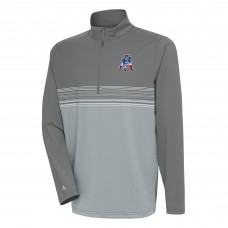 Кофта с длинным рукавом на короткой молнии New England Patriots Antigua Team Logo Throwback Pace- Steel