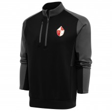 Кофта на короткой молнии San Francisco 49ers Antigua Team Logo Throwback Team - Black/Charcoal