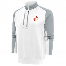 Кофта на короткой молнии San Francisco 49ers Antigua Team Logo Throwback Team - White/Silver