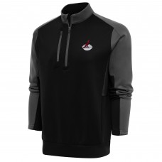 Кофта с длинным рукавом на короткой молнии Arizona Cardinals Antigua Team Logo Throwback Team- Black/Charcoal