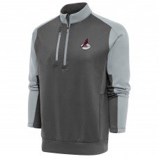 Кофта с длинным рукавом на короткой молнии Arizona Cardinals Antigua Team Logo Throwback Team- Charcoal/Silver