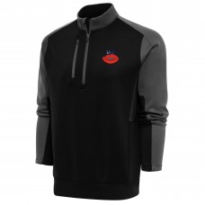 Кофта с длинным рукавом на короткой молнии Chicago Bears Antigua Team Logo Throwback Team- Black/Charcoal