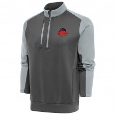 Кофта с длинным рукавом на короткой молнии Chicago Bears Antigua Team Logo Throwback Team- Charcoal/Silver
