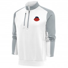 Кофта с длинным рукавом на короткой молнии Chicago Bears Antigua Team Logo Throwback Team- White/Silver