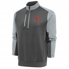Кофта на короткой молнии Tampa Bay Buccaneers Antigua Team Logo Throwback Team - Charcoal/Silver