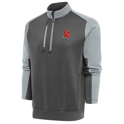Кофта на короткой молнии Tampa Bay Buccaneers Antigua Team Logo Throwback Team - Charcoal/Silver