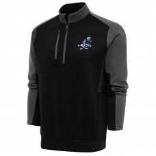 Кофта с длинным рукавом на короткой молнии Dallas Cowboys Antigua Team Logo Throwback Team- Black/Charcoal