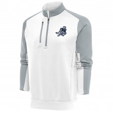Кофта с длинным рукавом на короткой молнии Dallas Cowboys Antigua Team Logo Throwback Team- White/Silver
