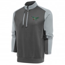 Кофта с длинным рукавом на короткой молнии Philadelphia Eagles Antigua Team Logo Throwback Team- Charcoal/Silver