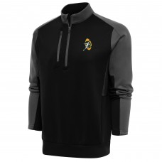 Кофта на короткой молнии Green Bay Packers Antigua Team Logo Throwback Team - Black/Charcoal