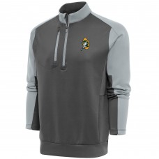 Кофта с длинным рукавом на короткой молнии Green Bay Packers Antigua Team Logo Throwback Team- Charcoal/Silver