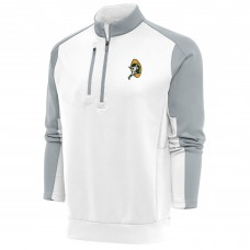 Кофта с длинным рукавом на короткой молнии Green Bay Packers Antigua Team Logo Throwback Team- White/Silver