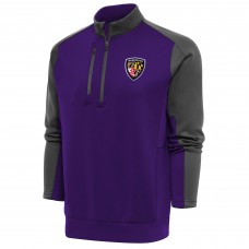 Кофта с длинным рукавом на короткой молнии Baltimore Ravens Antigua Team Logo Throwback Team- Purple/Charcoal