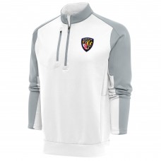 Кофта с длинным рукавом на короткой молнии Baltimore Ravens Antigua Team Logo Throwback Team- White/Silver