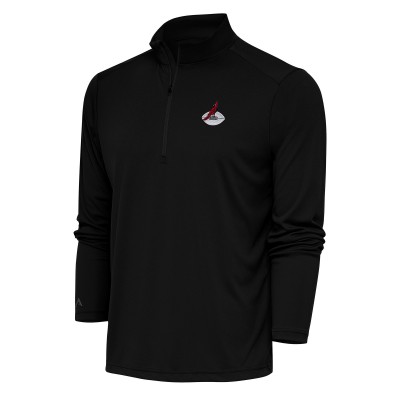 Кофта с длинным рукавом на короткой молнии Arizona Cardinals Antigua Team Logo Throwback Tribute- Black