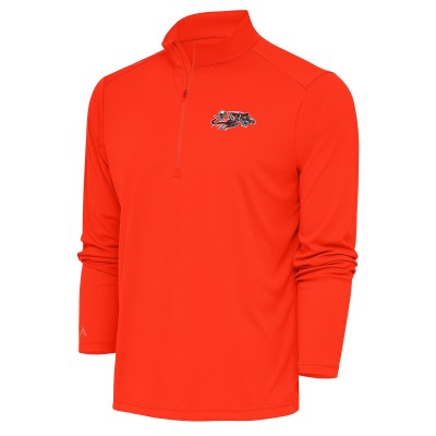 Кофта с длинным рукавом на короткой молнии Cincinnati Bengals Antigua Team Logo Throwback Tribute- Orange