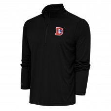 Кофта с длинным рукавом на короткой молнии Denver Broncos Antigua Team Logo Throwback Tribute- Black
