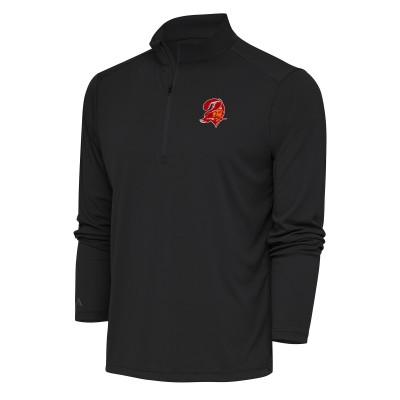 Кофта с длинным рукавом на короткой молнии Tampa Bay Buccaneers Antigua Team Logo Throwback Tribute- Charcoal