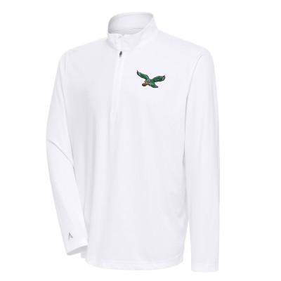 Кофта с длинным рукавом на короткой молнии Philadelphia Eagles Antigua Team Logo Throwback Tribute- White