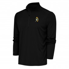 Кофта с длинным рукавом на короткой молнии Green Bay Packers Antigua Team Logo Throwback Tribute- Black
