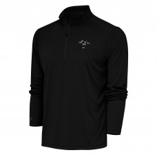 Кофта с длинным рукавом на короткой молнии Carolina Panthers Antigua Team Logo Throwback Tribute- Black