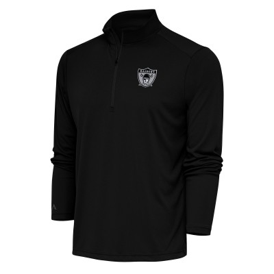 Кофта на короткой молнии Las Vegas Raiders Antigua Team Logo Throwback Tribute - Black