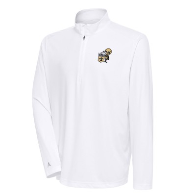 Кофта на короткой молнии New Orleans Saints Antigua Team Logo Throwback Tribute - White
