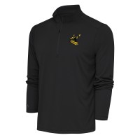 Pittsburgh Steelers Antigua Charcoal Team Logo Throwback Tribute Quarter-Zip Pullover Top