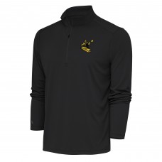 Pittsburgh Steelers Antigua Charcoal Team Logo Throwback Tribute Quarter-Zip Pullover Top