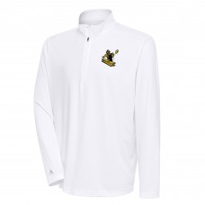 Pittsburgh Steelers Antigua White Team Logo Throwback Tribute Quarter-Zip Pullover Top