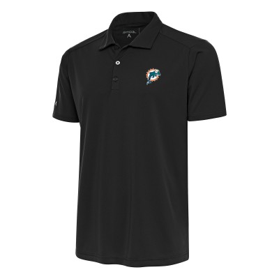Поло Miami Dolphins Antigua Team Logo Throwback Tribute - Charcoal
