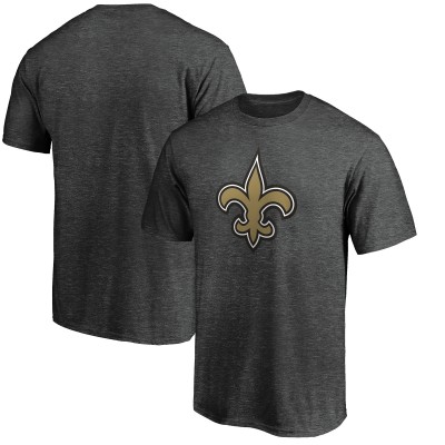 Футболка New Orleans Saints Fanatics Heather Charcoal Primary Logo