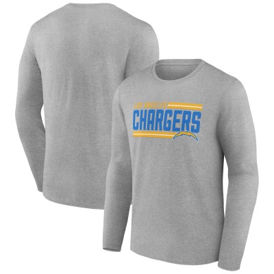 Футболка с длинным рукавом Los Angeles Chargers On Side Stripe Team - Heather Gray