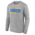 Футболка с длинным рукавом Los Angeles Chargers On Side Stripe Team - Heather Gray