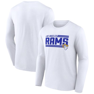 Los Angeles Rams White On Side Stripe Team Long Sleeve T-Shirt